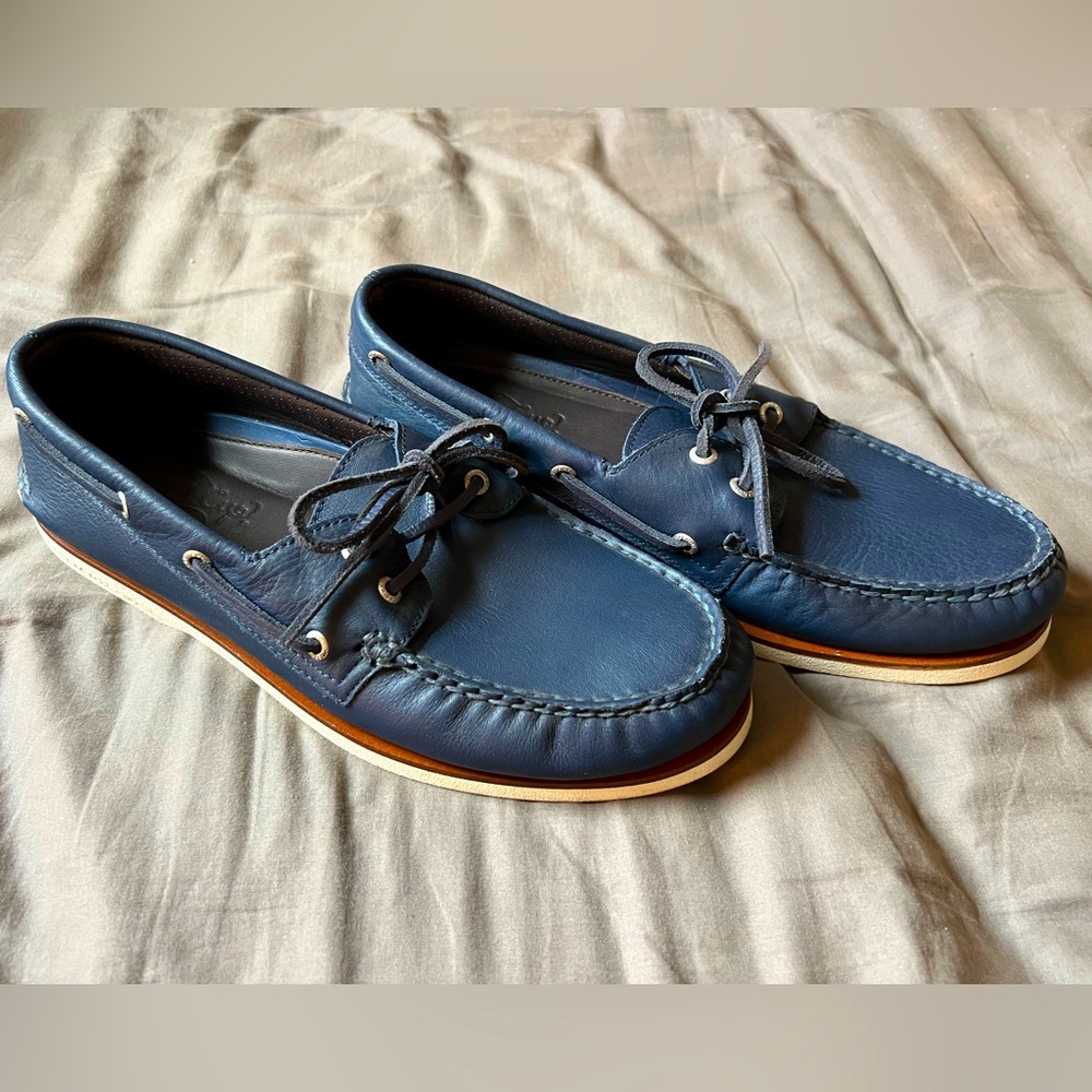 Sperry Men’s Gold Cup Top Sliders in Blue leather Size 11